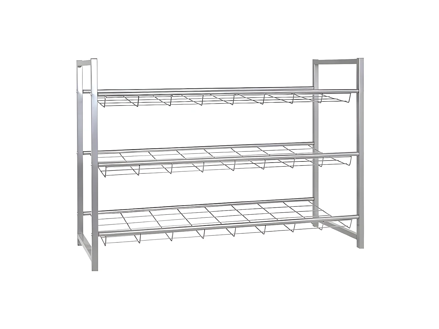 Range-Chaussures 12 Paires "Klom" 80cm Argent