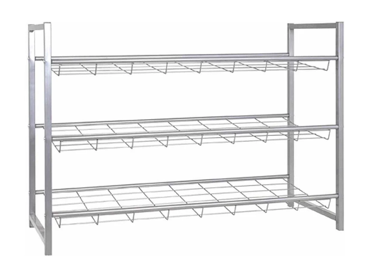 Range-Chaussures 12 Paires "Klom" 80cm Argent