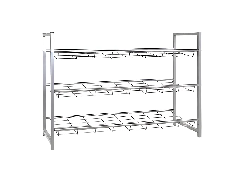 Range-Chaussures 12 Paires "Klom" 80cm Argent