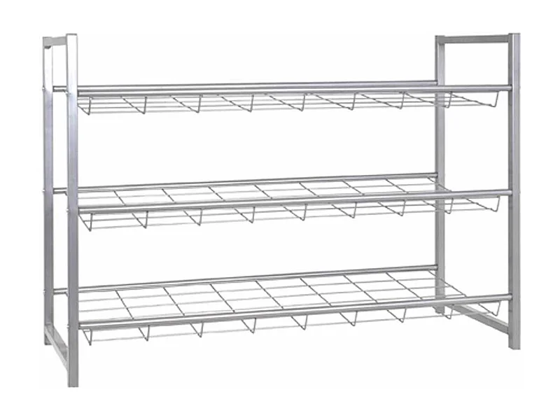 Range-Chaussures 12 Paires "Klom" 80cm Argent