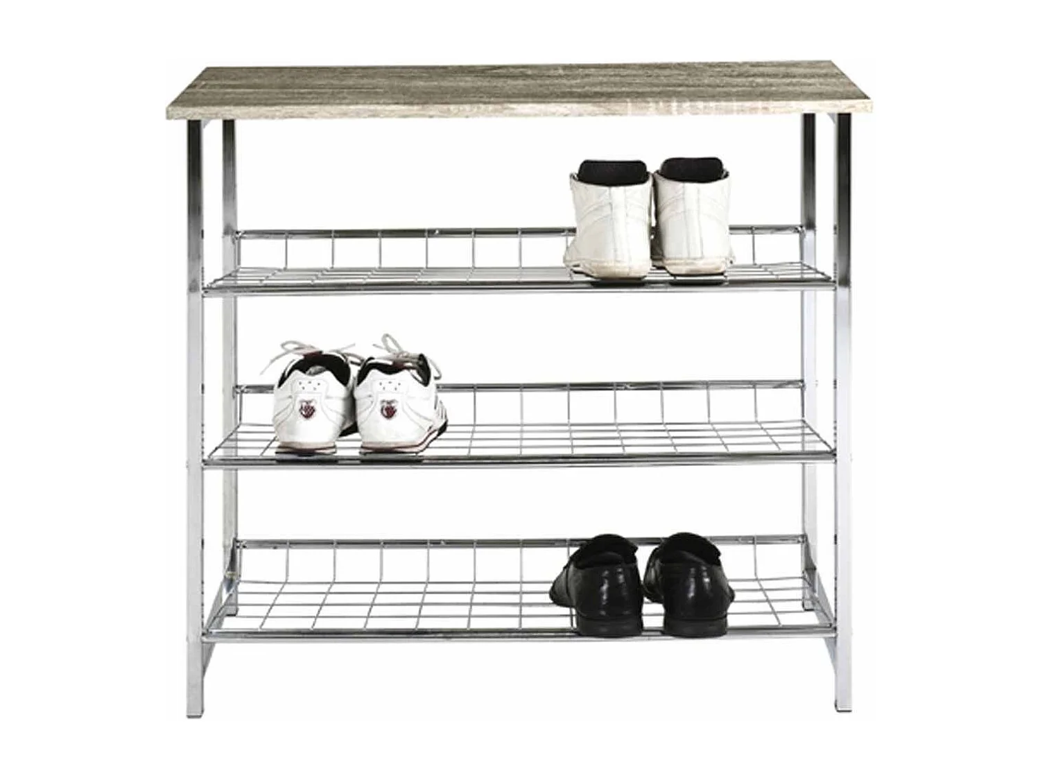 Range-Chaussures "Carva" 86cm Chêne Foncé