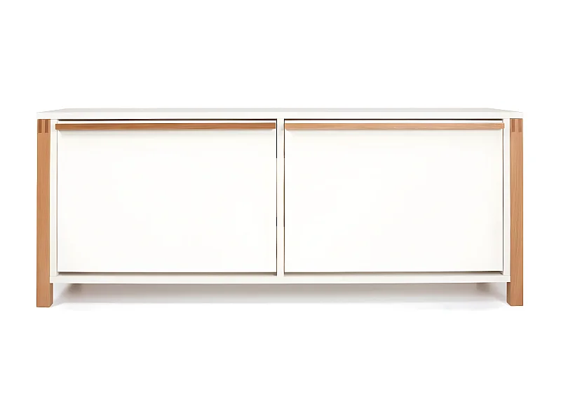 Meuble à Chaussures Bas "Northgate" 120cm Chêne & Blanc