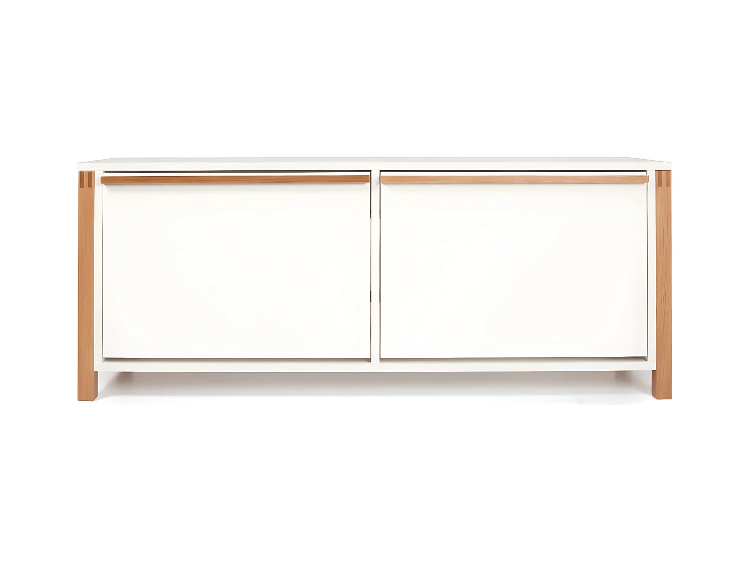 Meuble à Chaussures Bas "Northgate" 120cm Chêne & Blanc