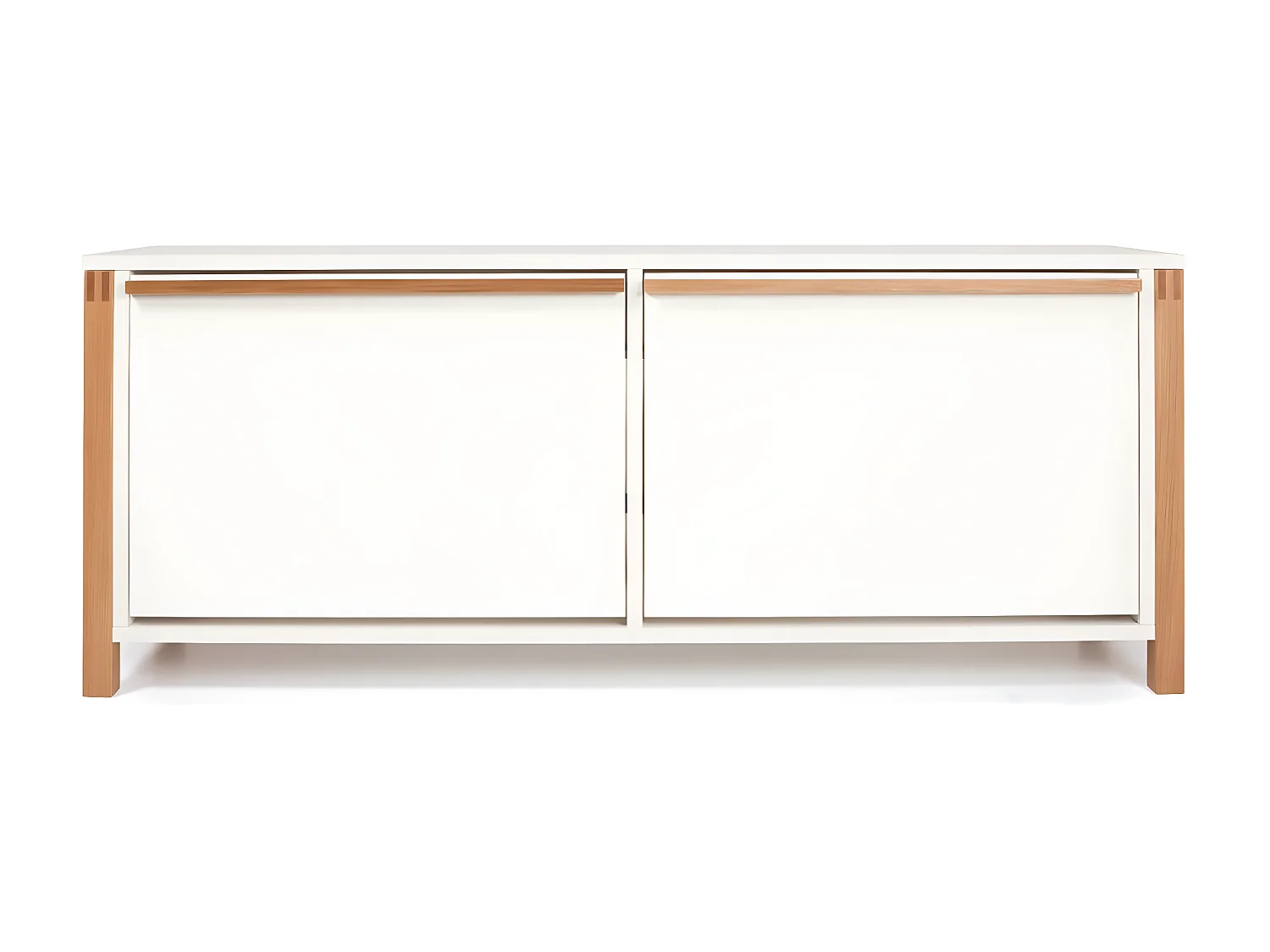 Meuble à Chaussures Bas "Northgate" 120cm Chêne & Blanc