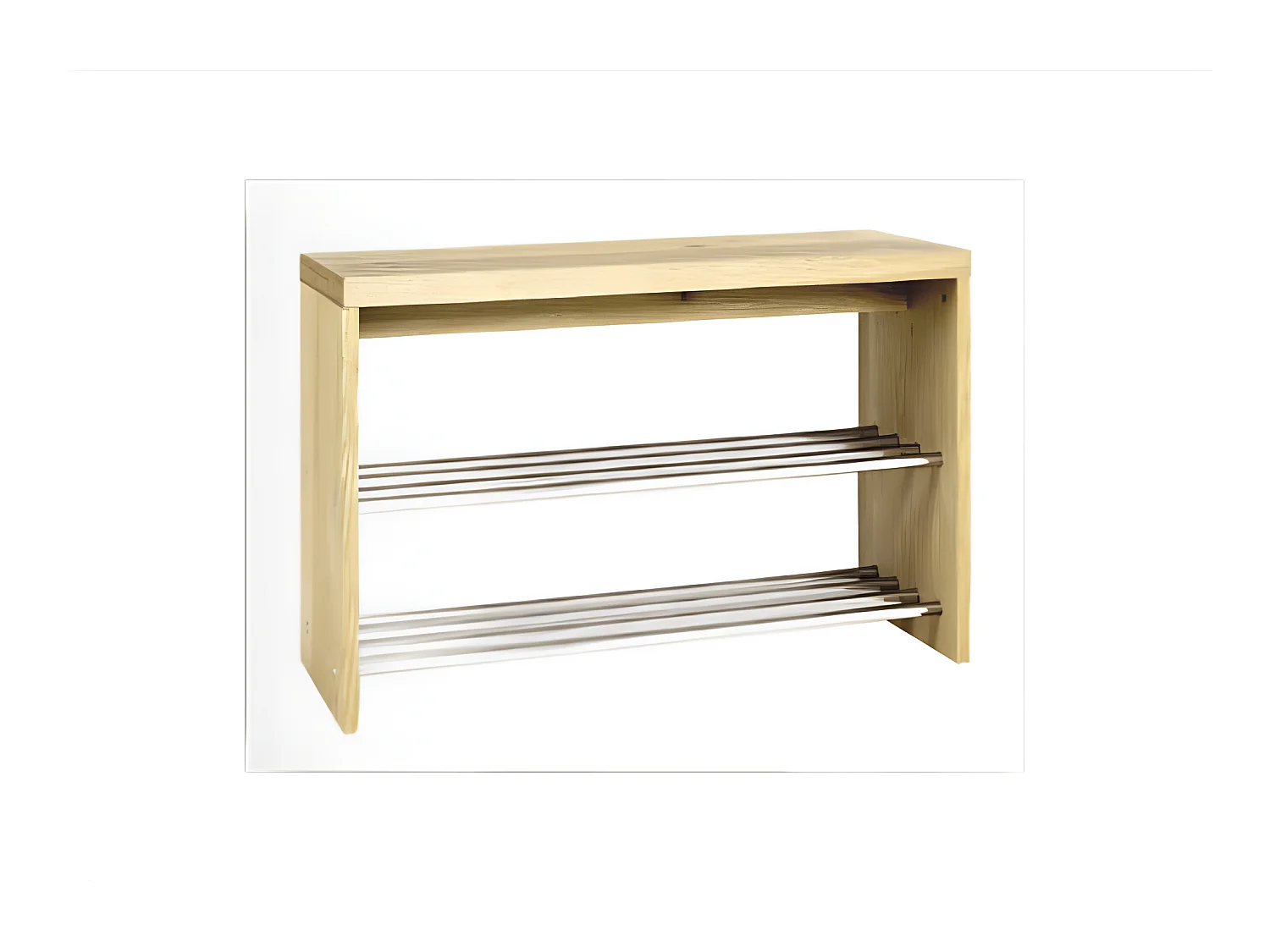 Range-Chaussures 3 Niveaux "Cassis" 81cm Naturel