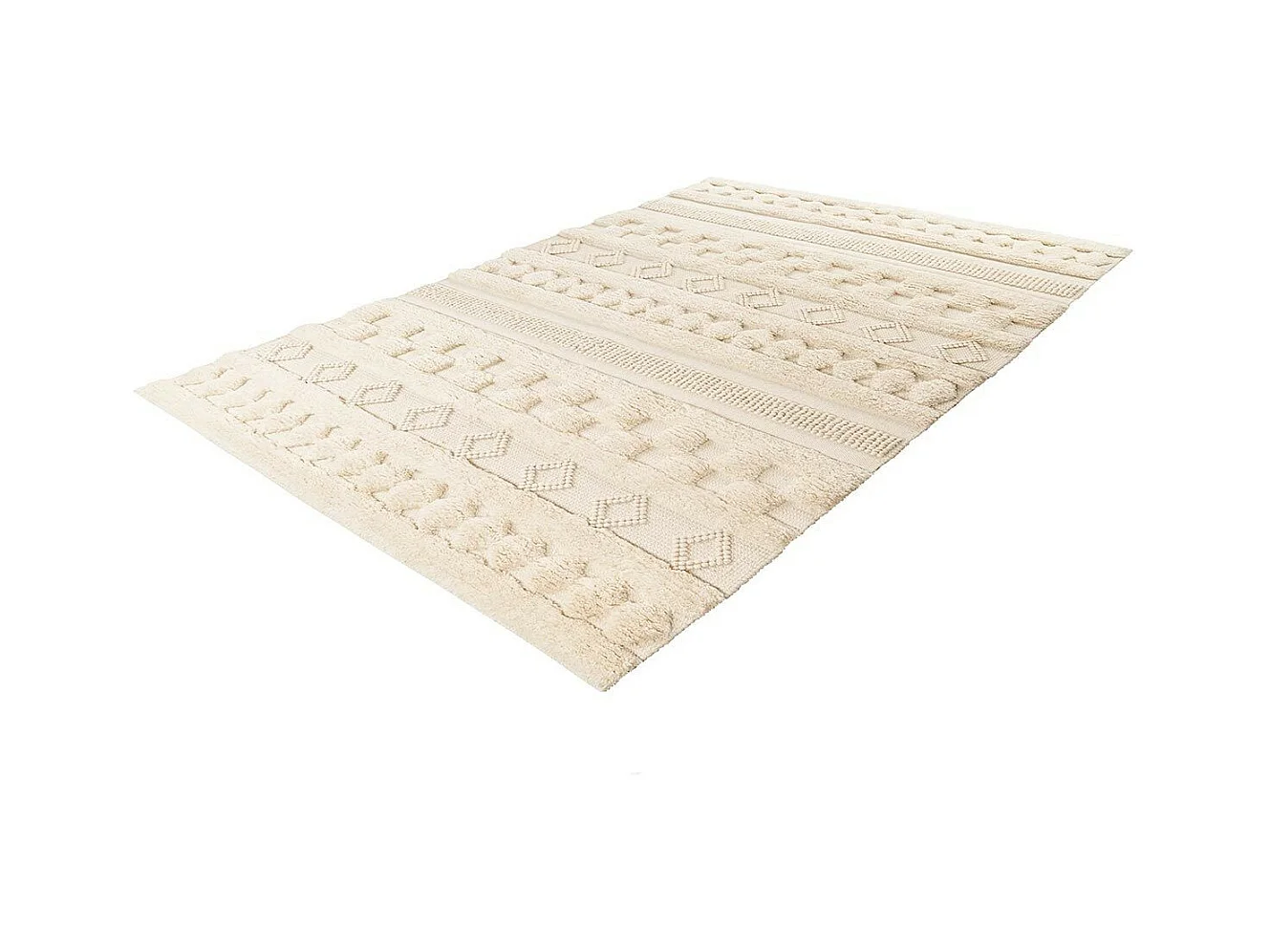 Tapis Bohème Fait à la Main "Bohist" Naturel 200 x 200 cm