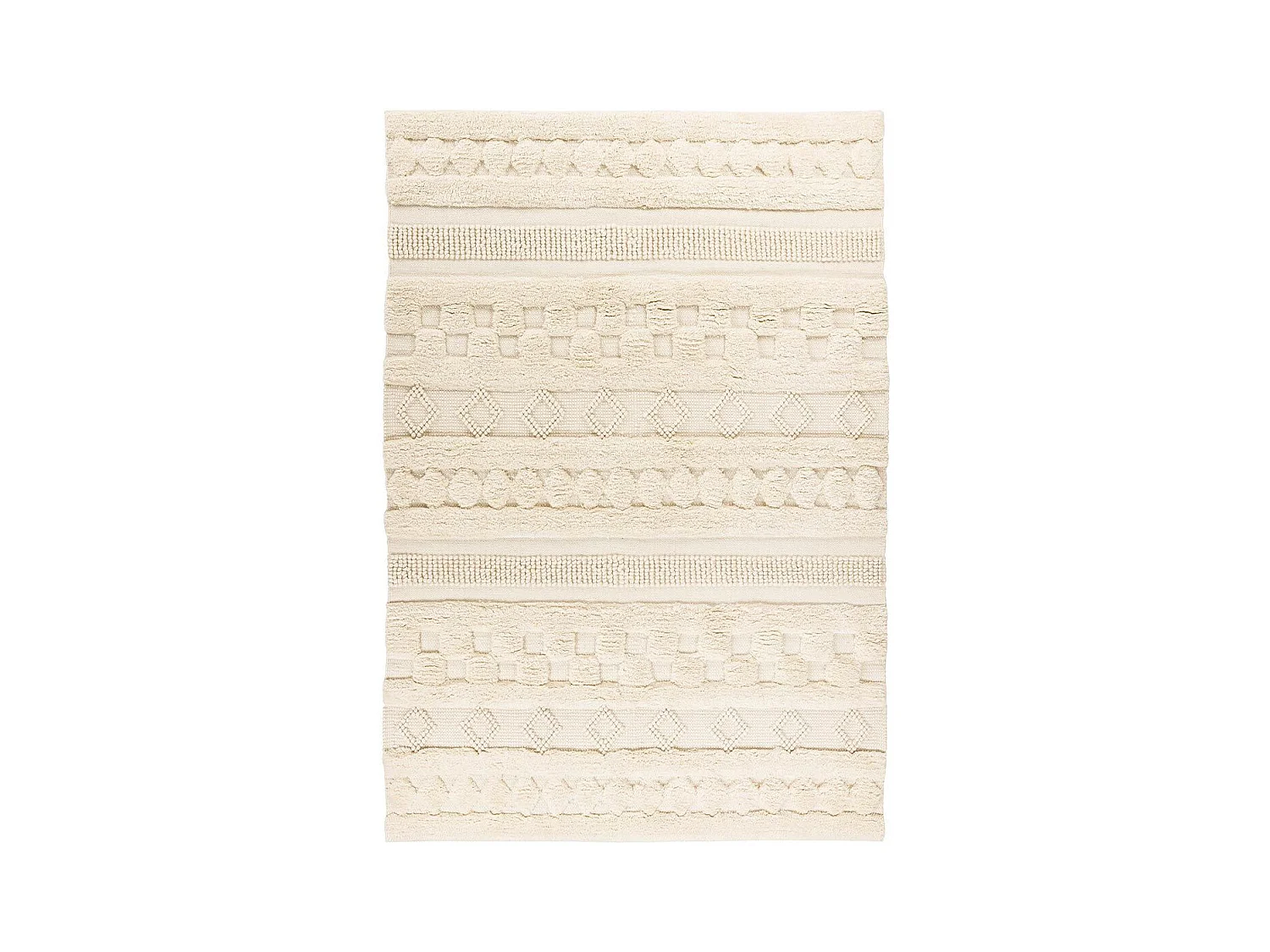 Tapis Bohème Fait à la Main "Bohist" Naturel 200 x 200 cm