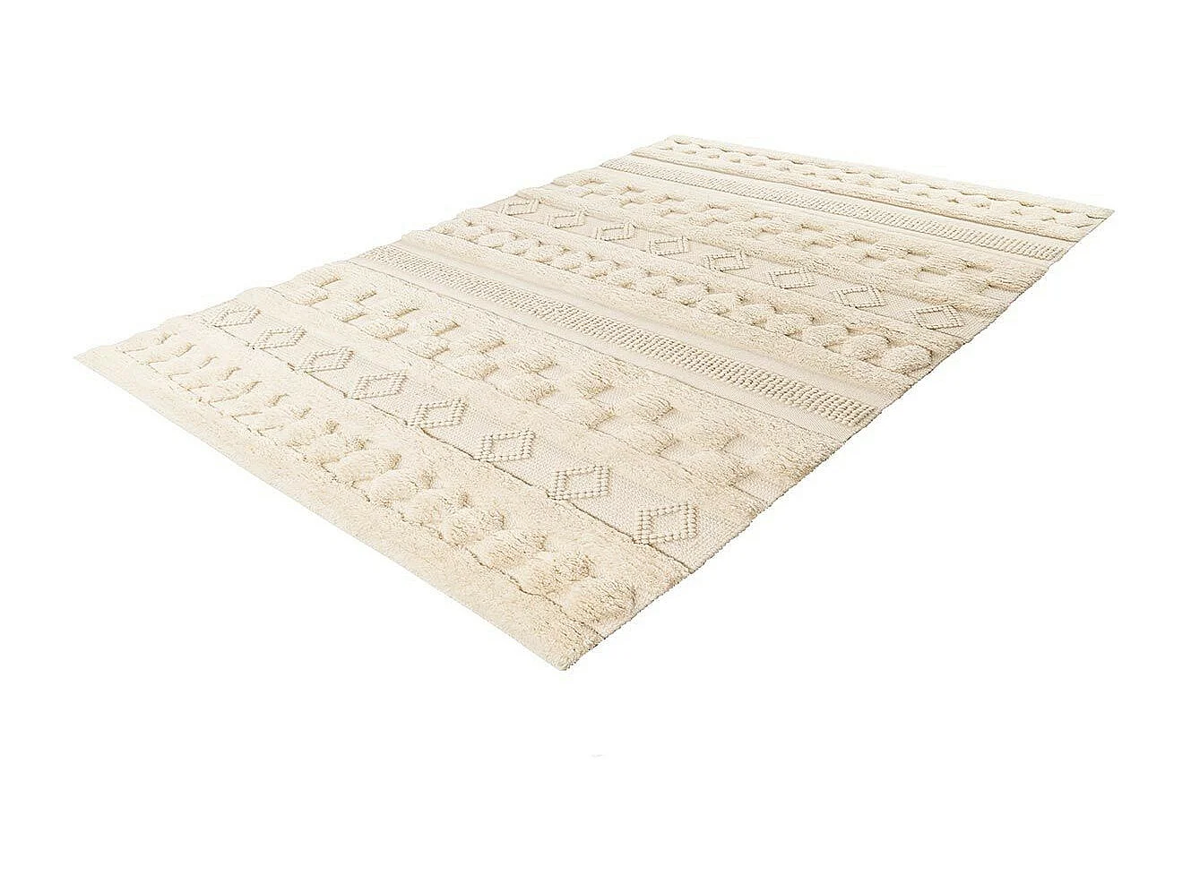 Tapis Bohème Fait à la Main "Bohist" Naturel 200 x 200 cm