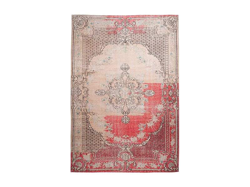 Tapis Imprimé Rétro Antique "Vintage" Rouge 200 x 290 cm