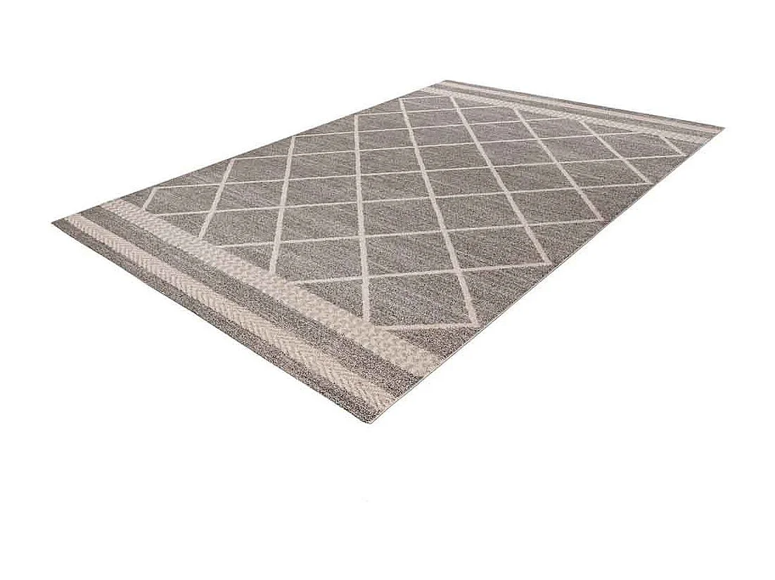 Tapis Tissé Graphique "Rhombus II" Beige & Marron 120 x 170 cm
