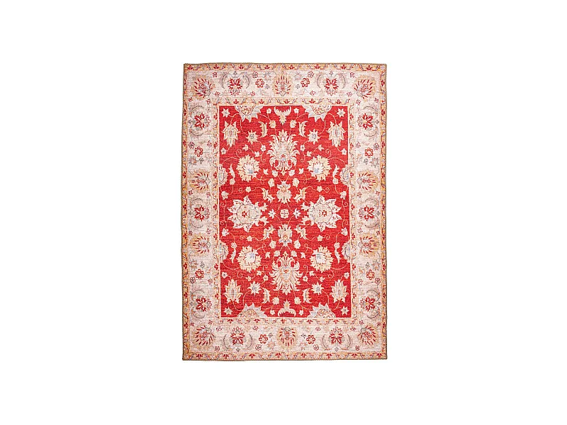 Tapis Tissé Imprimé Oriental "Fayo" Rouge 110 x 180 cm