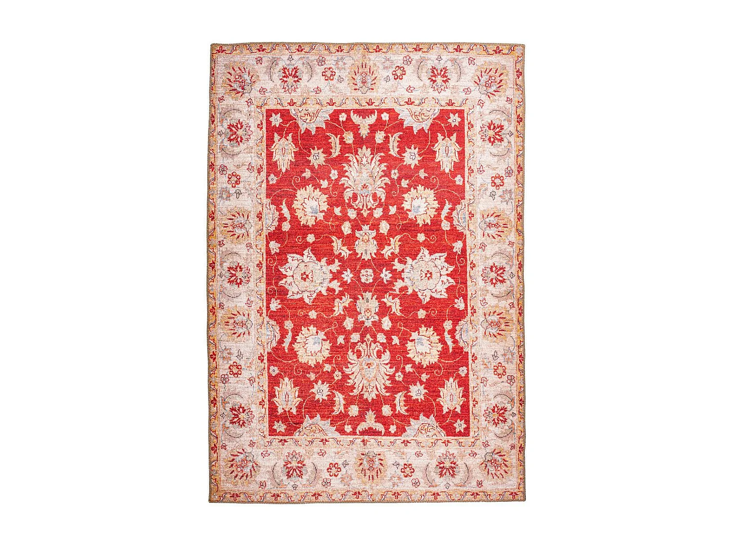 Tapis Tissé Imprimé Oriental "Fayo" Rouge 110 x 180 cm