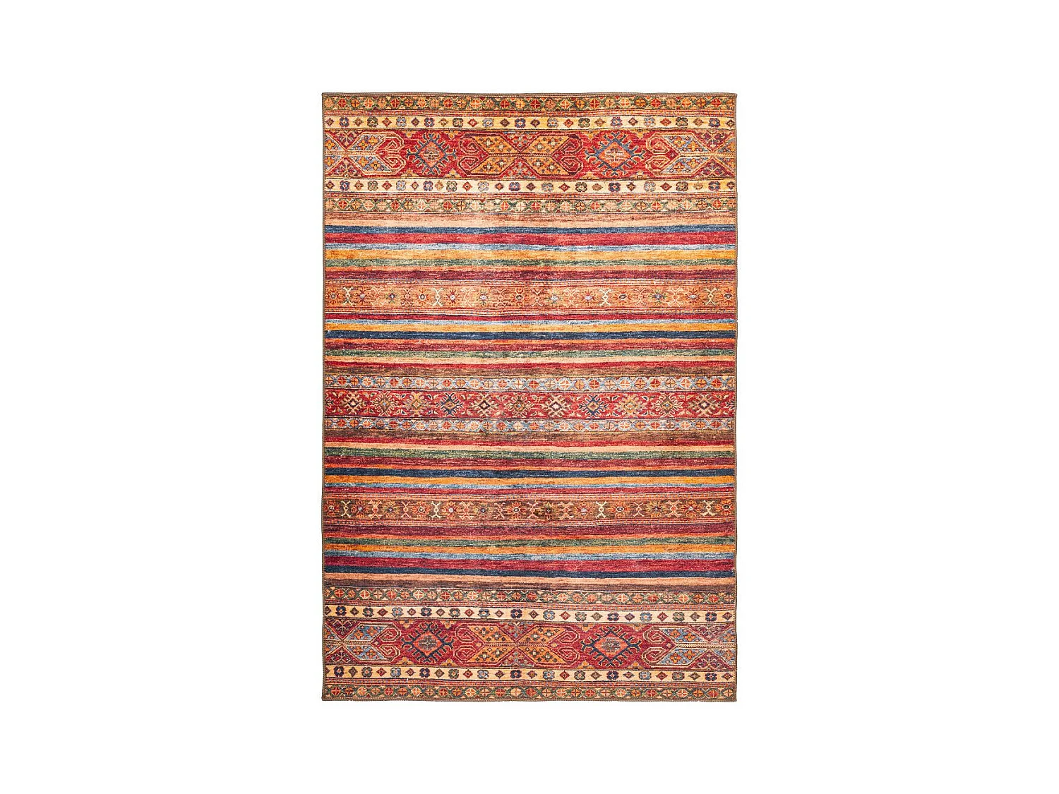 Tapis Tissé Rayé Ethnique "Fayo" Multicolore 75 x 150 cm
