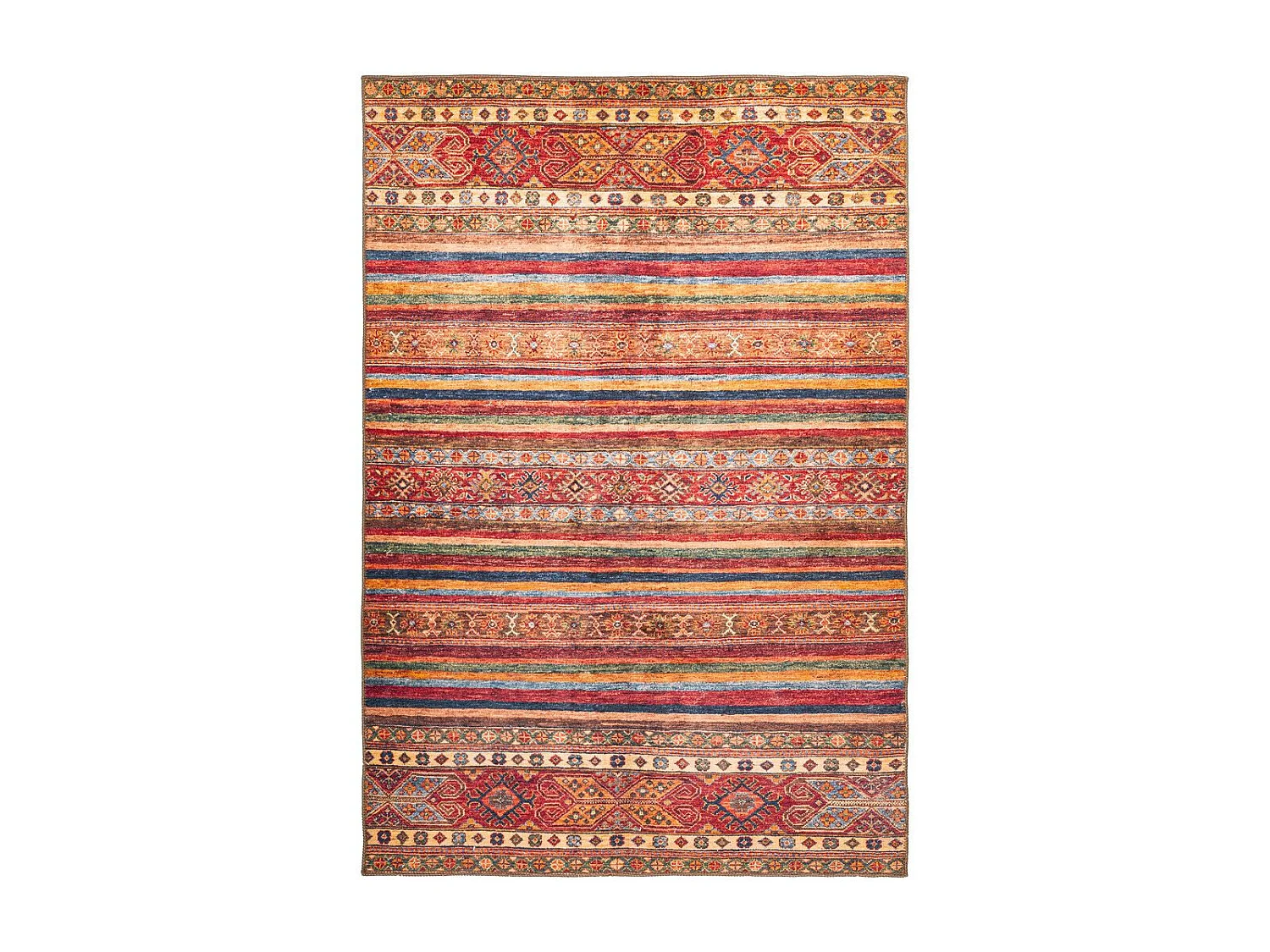 Tapis Tissé Rayé Ethnique "Fayo" Multicolore 75 x 150 cm