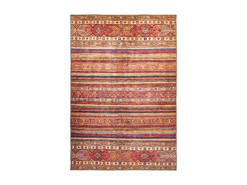 Tapis Tissé Rayé Ethnique "Fayo" Multicolore 75 x 150 cm