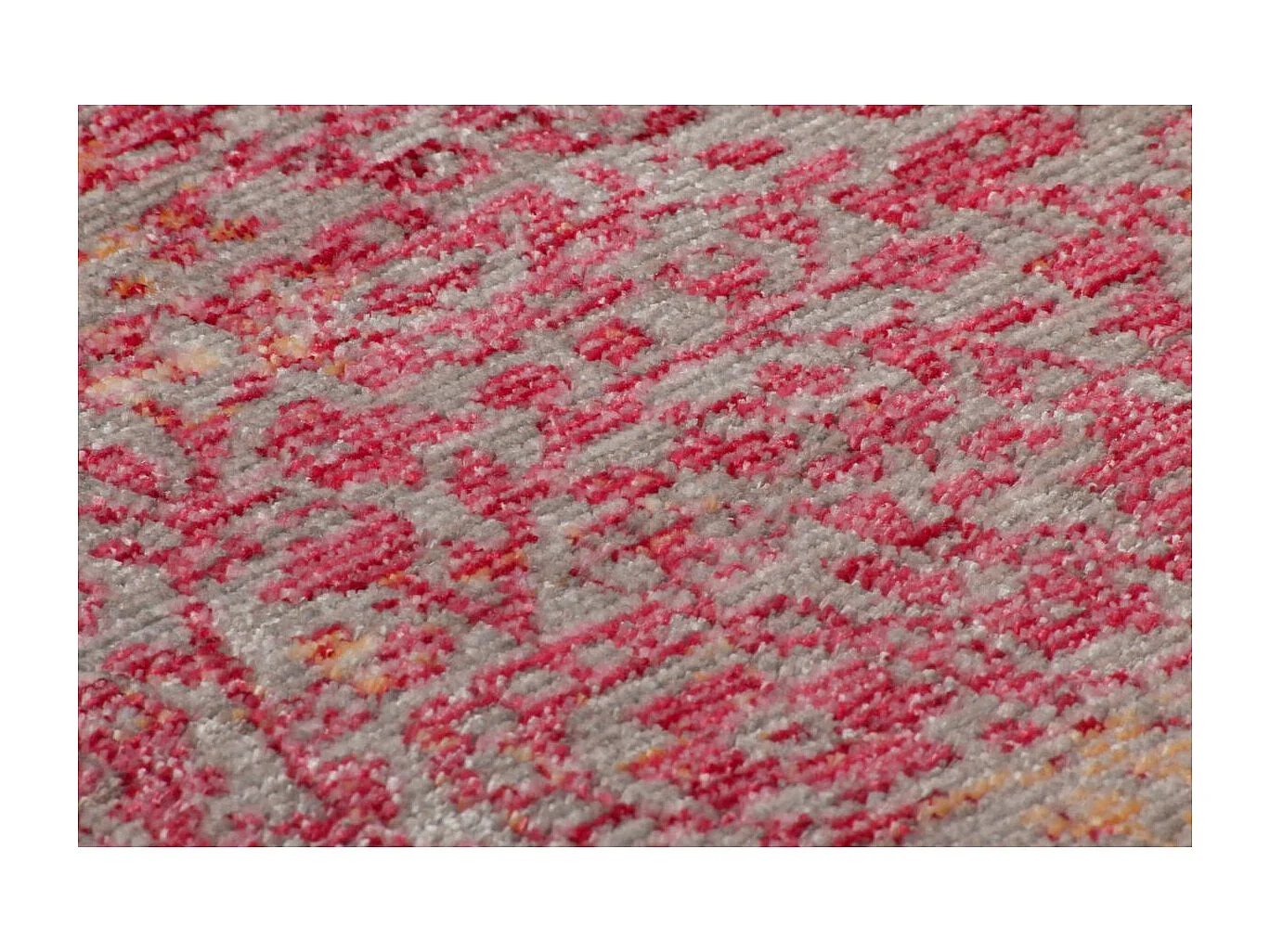 Tapis Vintage à Poils Courts "Antigua" Orange & Rouge 120 x 170 cm