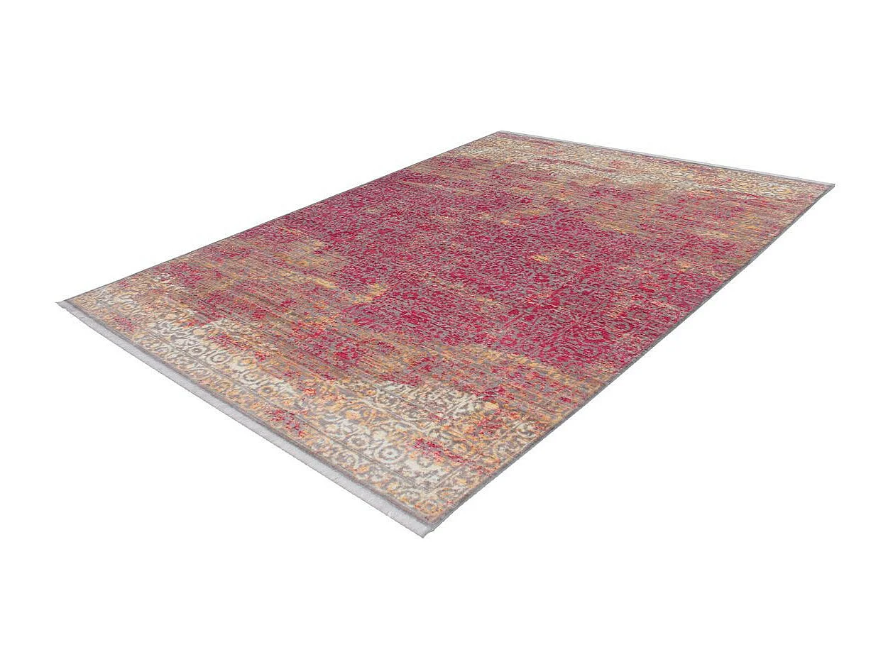 Tapis Vintage à Poils Courts "Antigua" Orange & Rouge 120 x 170 cm