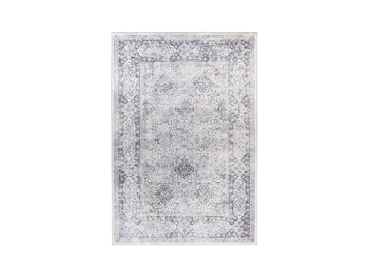 Tapis Vintage à Poils Plats "Rhodin" Gris 80 x 150 cm
