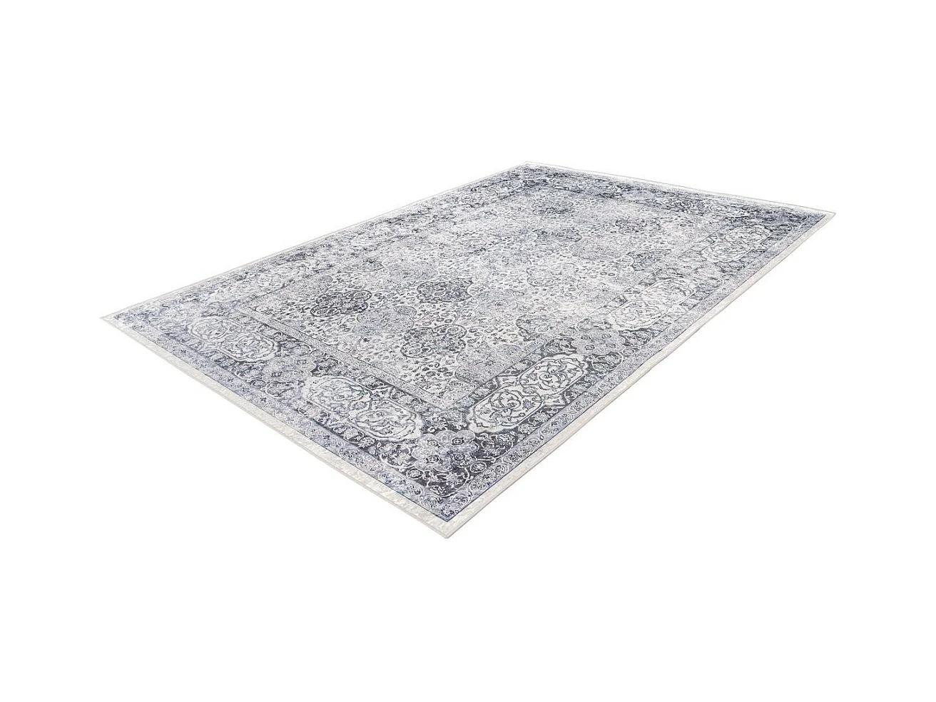Tapis Vintage à Poils Plats "Rhodin" Gris 80 x 150 cm