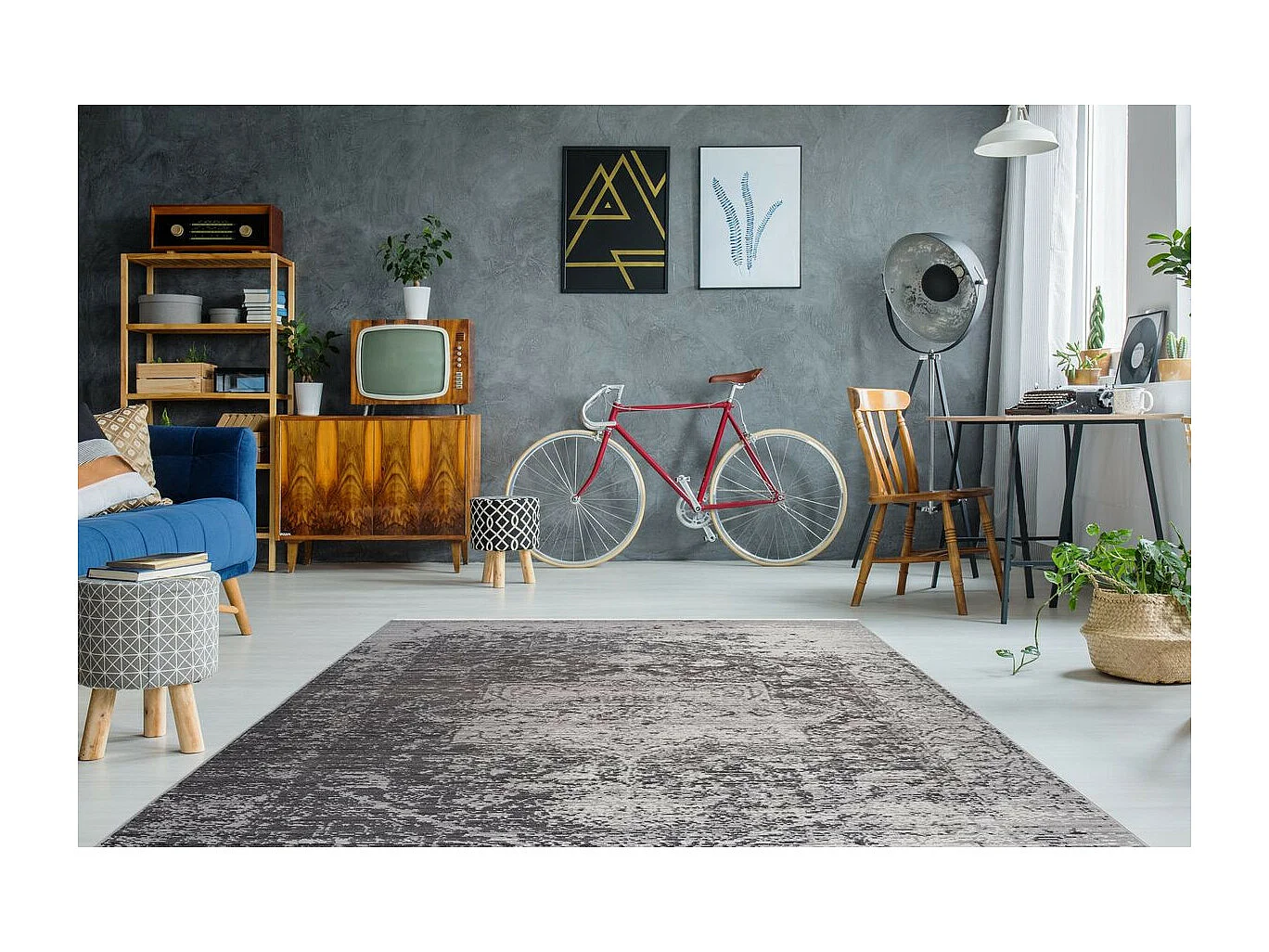 Tapis Vintage à Franges "Baroque XII" Beige & Marron 80 x 150 cm