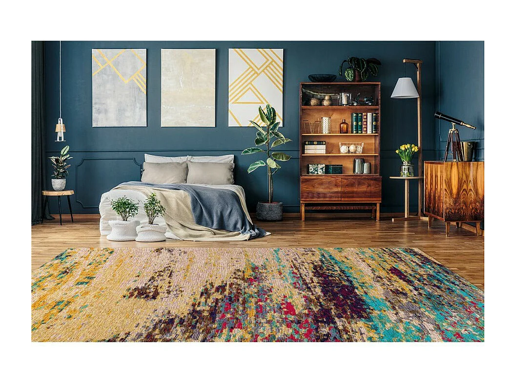 Tapis Tissé Imprimé à Motifs "Primavera II" Multicolore 80 x 150 cm