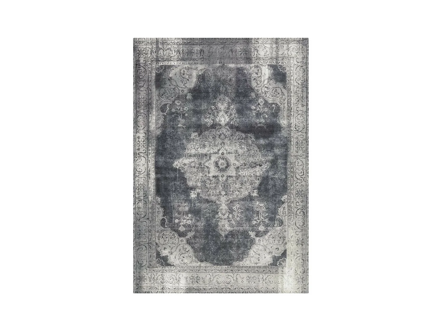 Tapis Imprimé Antique "Vintage" Gris Foncé 140 x 200 cm