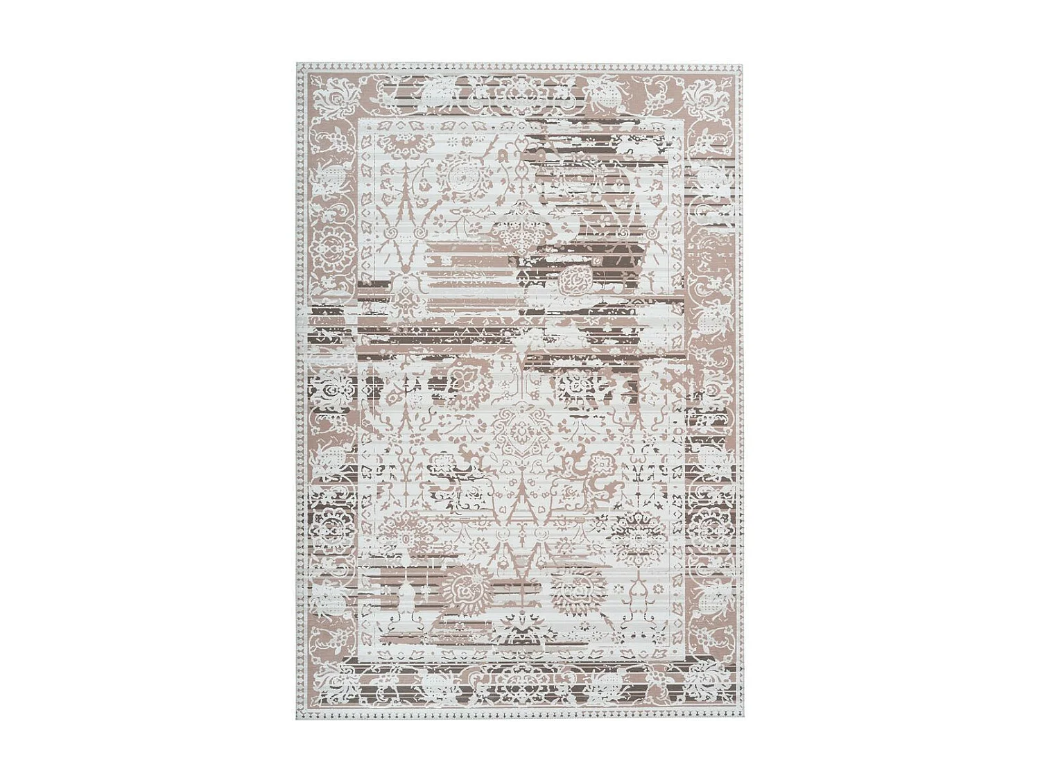 Tapis Vintage à Poils Courts "Galaxy VI" Beige 170 x 240 cm