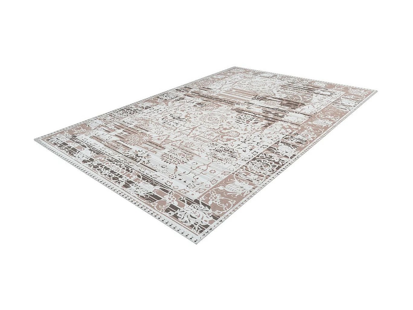 Tapis Vintage à Poils Courts "Galaxy VI" Beige 170 x 240 cm