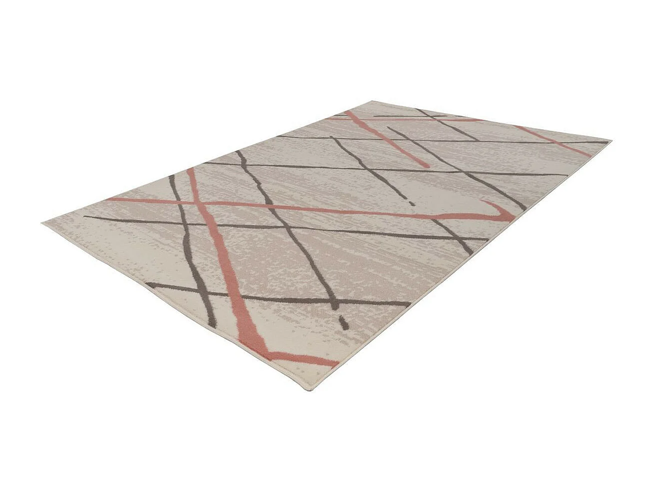 Tapis Rayures à Poils Courts "Vancouver I" Crème 120 x 170 cm