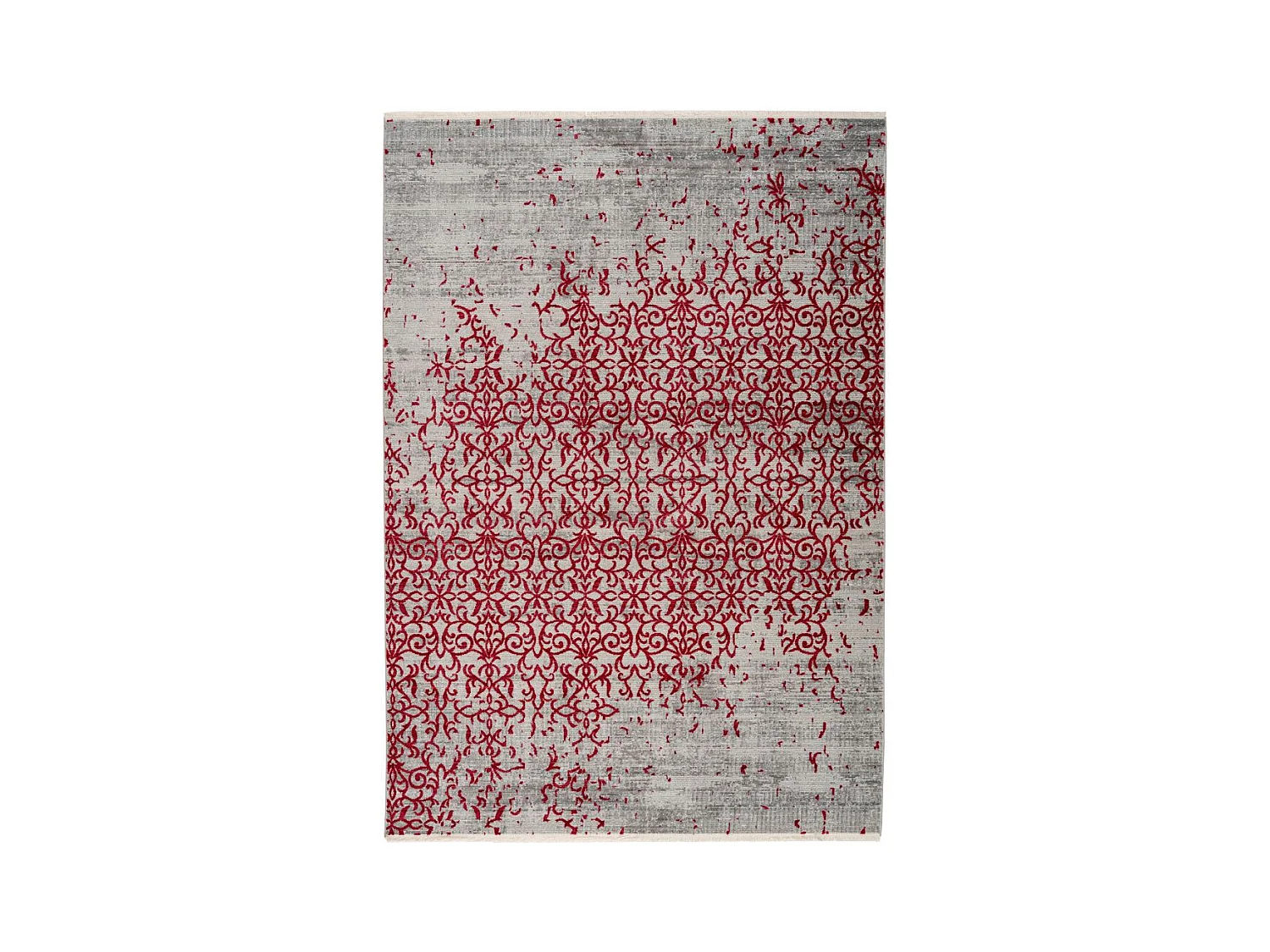 Tapis Vintage à Franges "Baroque II" Rouge 160 x 230 cm