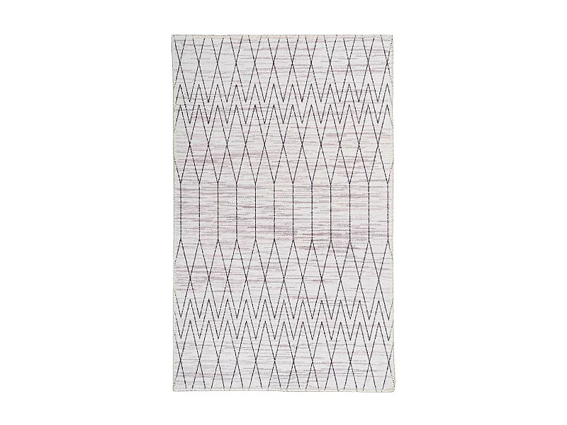 Tapis Tissé Imprimé à Poils Plats "Maya III" Gris 120 x 180 cm