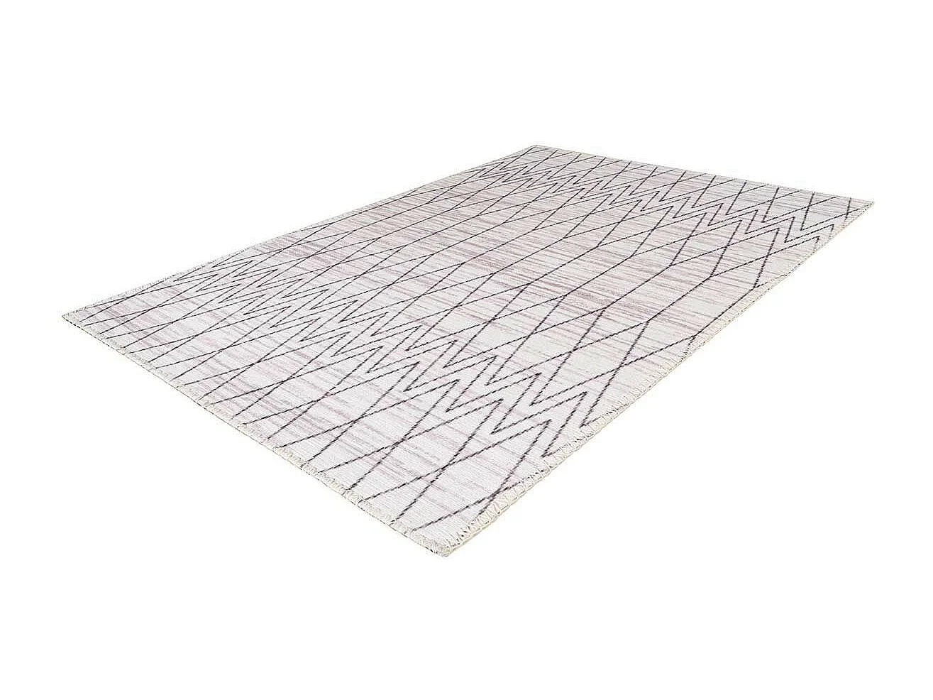 Tapis Tissé Imprimé à Poils Plats "Maya III" Gris 120 x 180 cm
