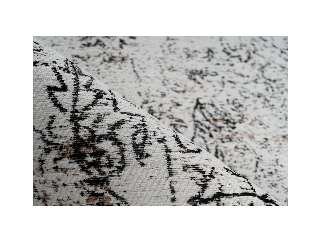 Tapis Vintage à Poils Courts "Iglesia" Anthracite 160 x 230 cm