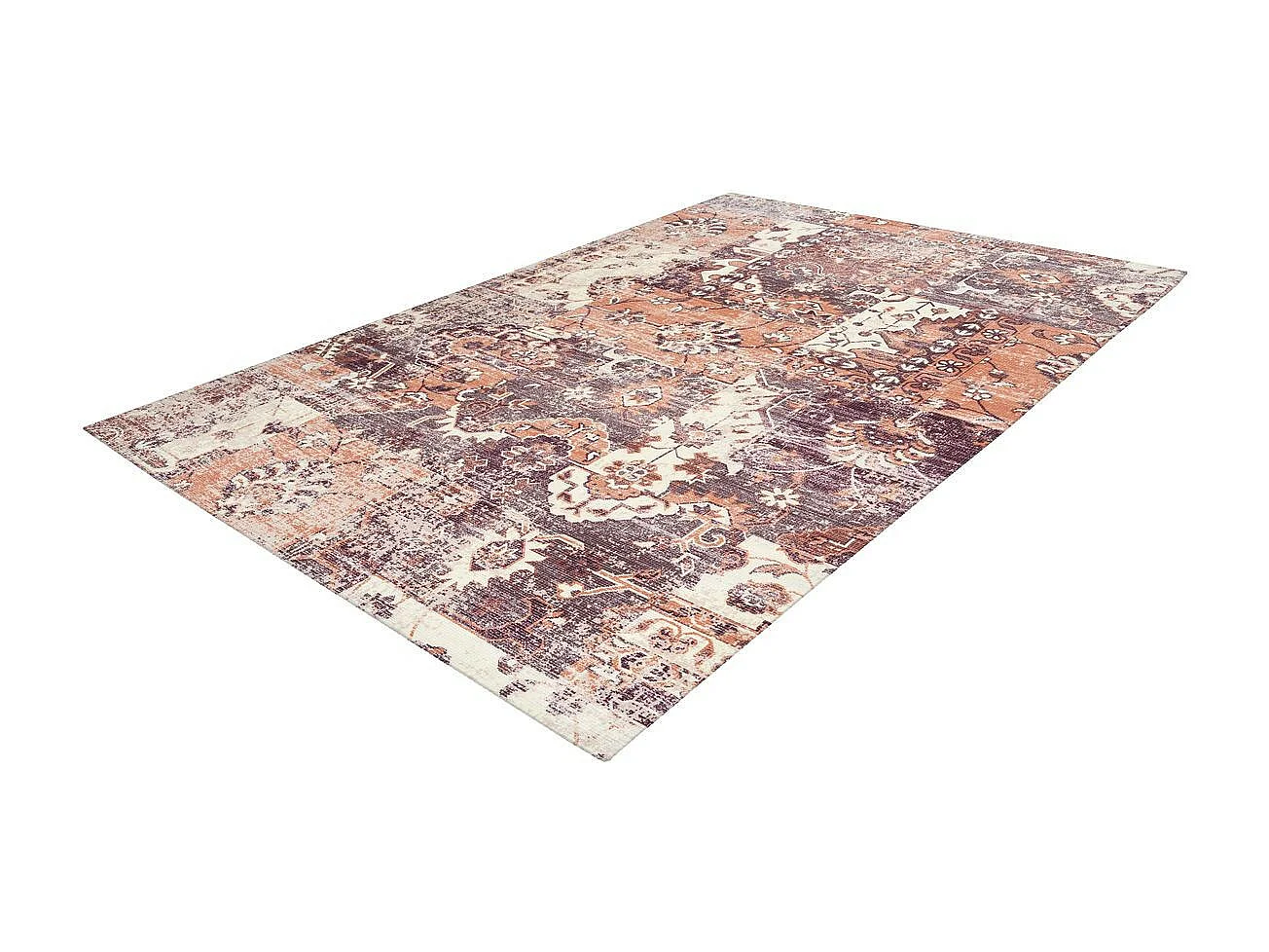 Tapis Vintage à Poils Courts "Indiana IV" Terracotta 120 x 170 cm