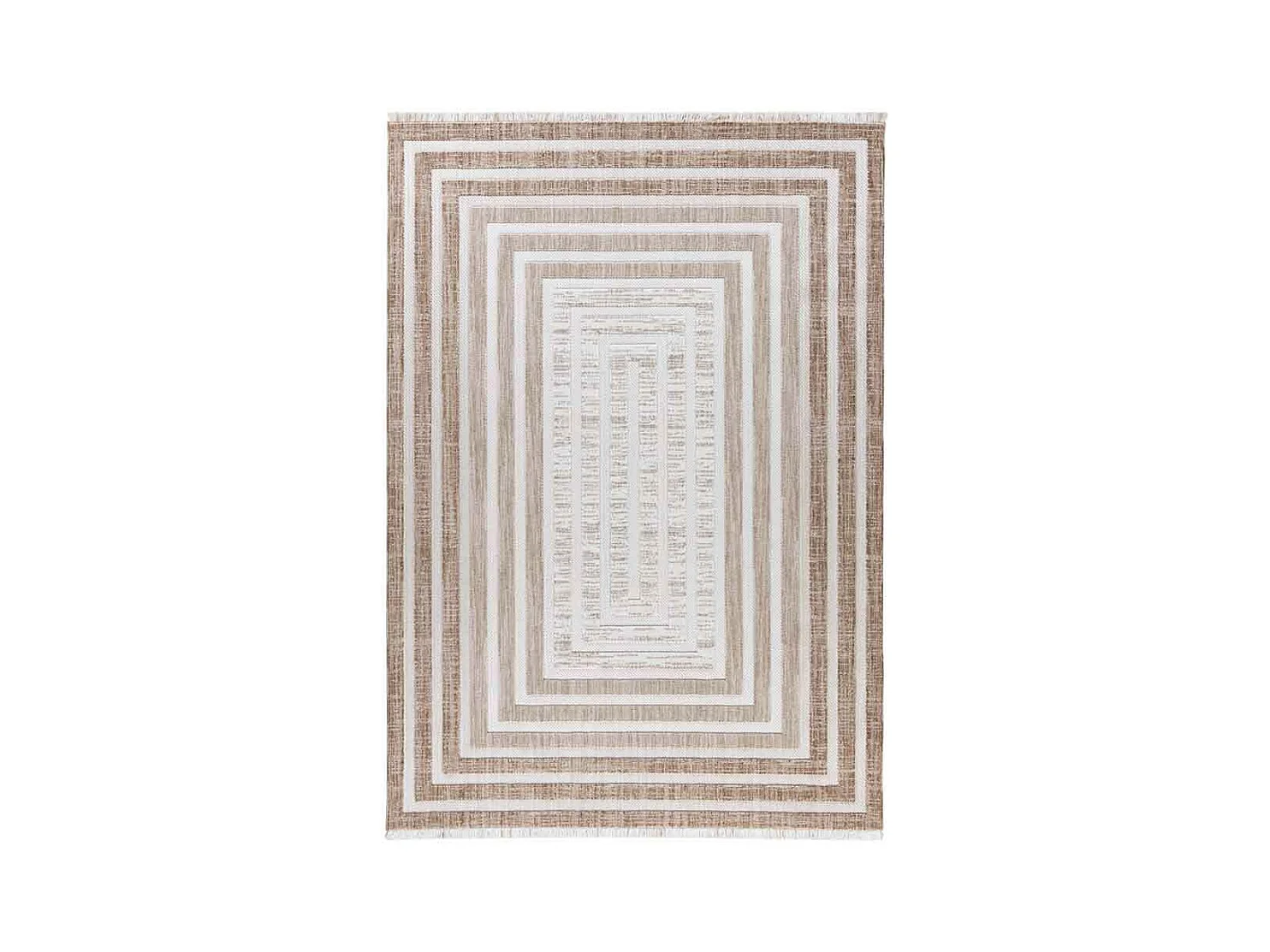 Tapis Tissé Géométrique "Sarai" Marron & Beige 80 x 150 cm