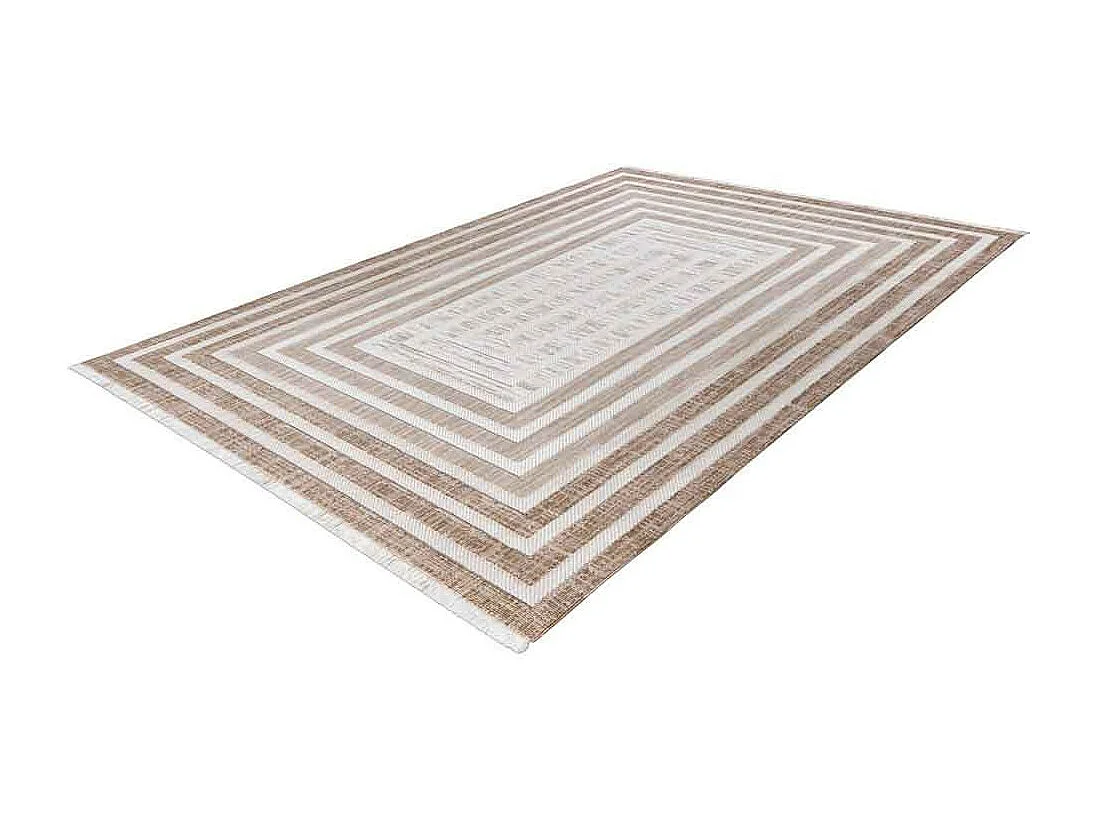 Tapis Tissé Géométrique "Sarai" Marron & Beige 80 x 150 cm