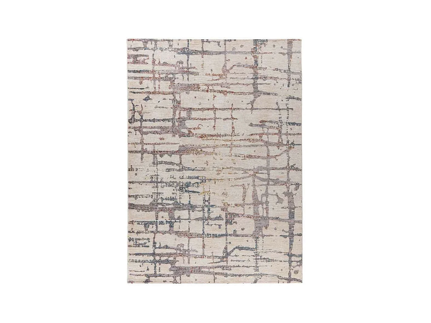 Tapis Tissé Imprimé Abstrait "Jaka" Crème 120 x 170 cm