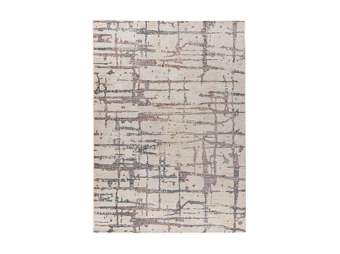 Tapis Tissé Imprimé Abstrait "Jaka" Crème 120 x 170 cm