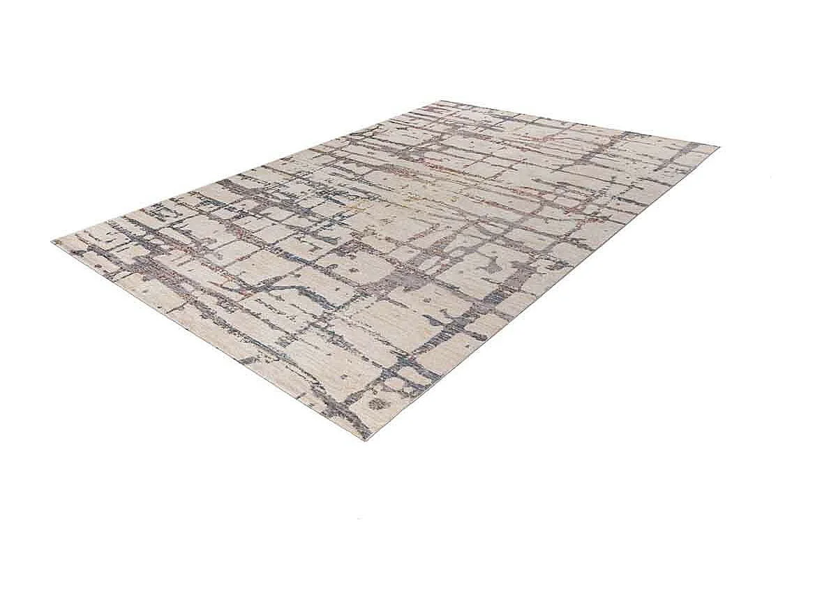 Tapis Tissé Imprimé Abstrait "Jaka" Crème 120 x 170 cm