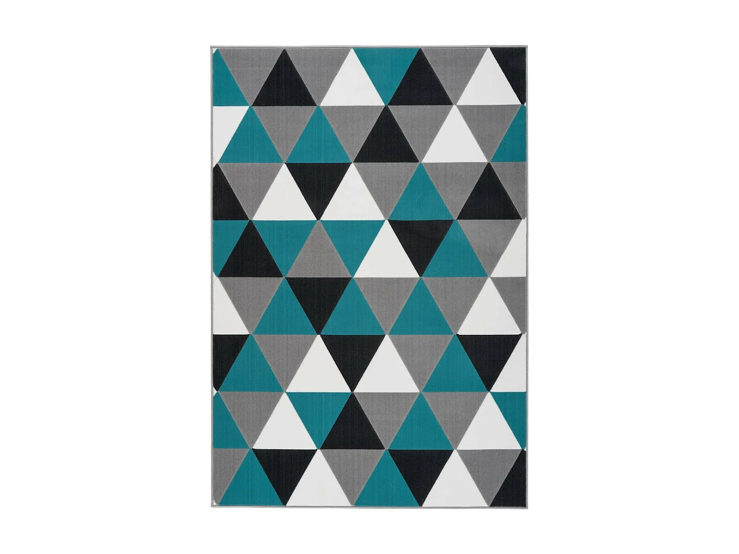 Tapis Géométrique à Poils Courts "Now II" Turquoise 80 x 150 cm