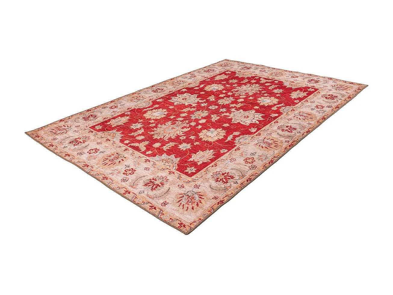 Tapis Tissé Imprimé Oriental "Faye" Rouge 80 x 150 cm