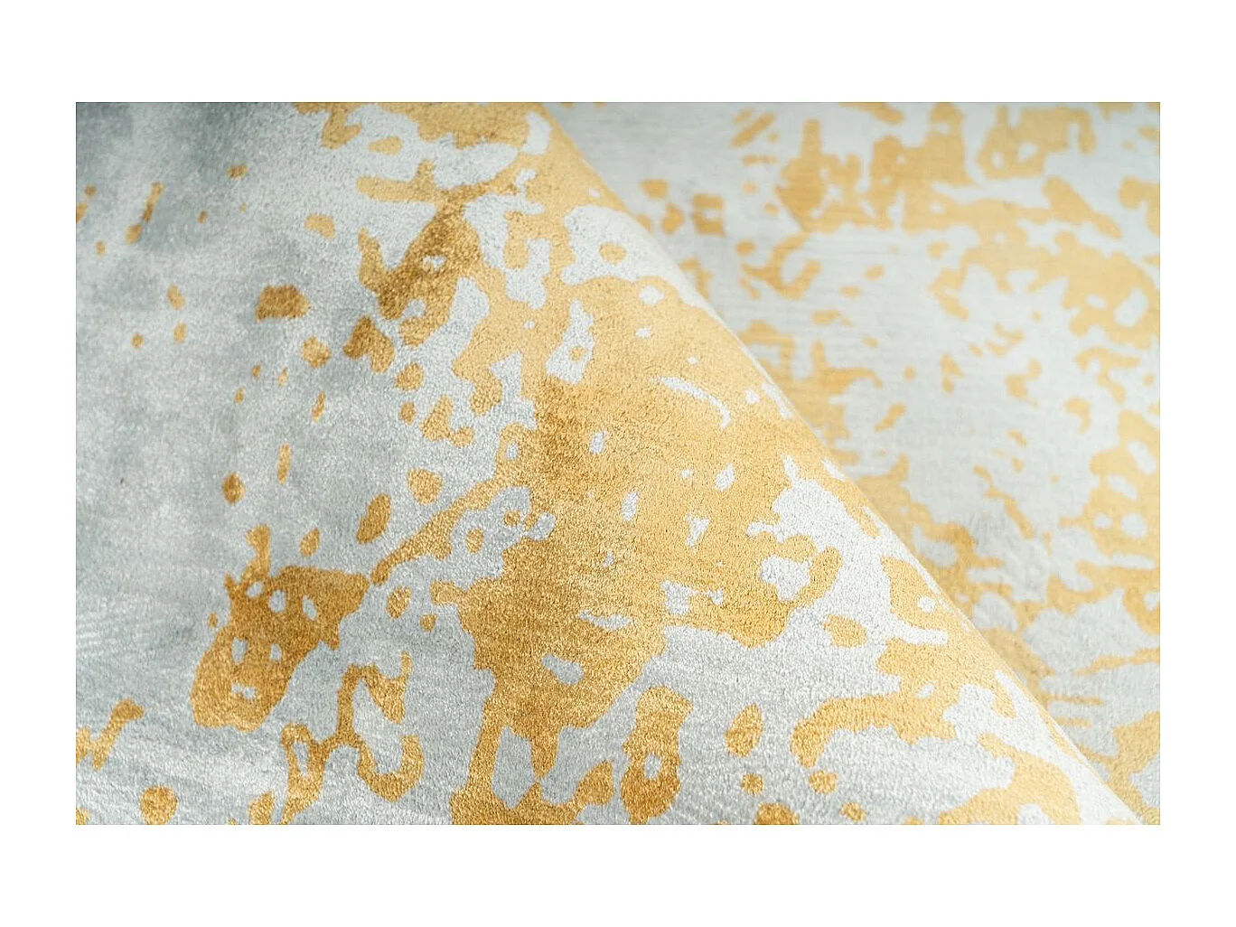 Tapis Tissé à la Main Imprimé "Dolce Vita" Gris & Or 80 x 150 cm