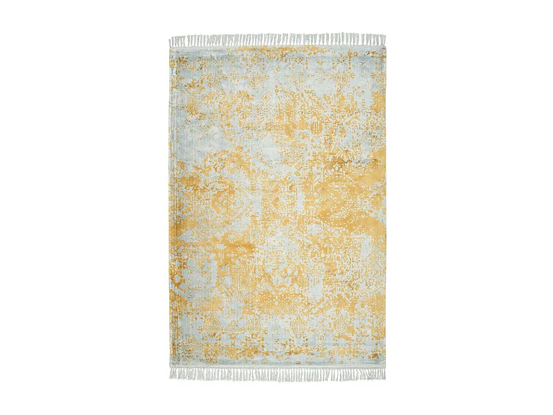 Tapis Tissé à la Main Imprimé "Dolce Vita" Gris & Or 80 x 150 cm