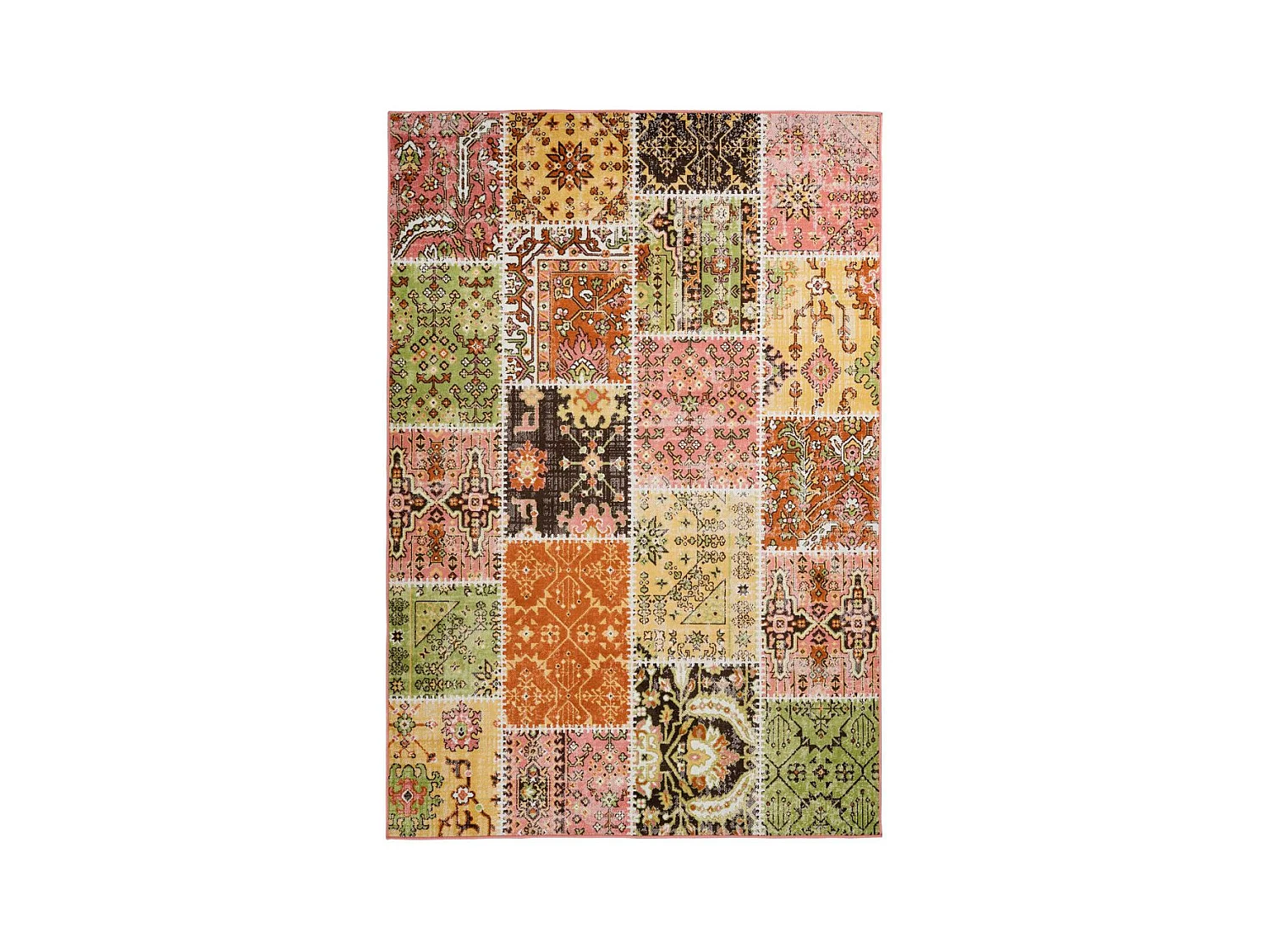 Tapis Patchwork à Poils Courts "Ariya" Multicolore 80 x 150 cm