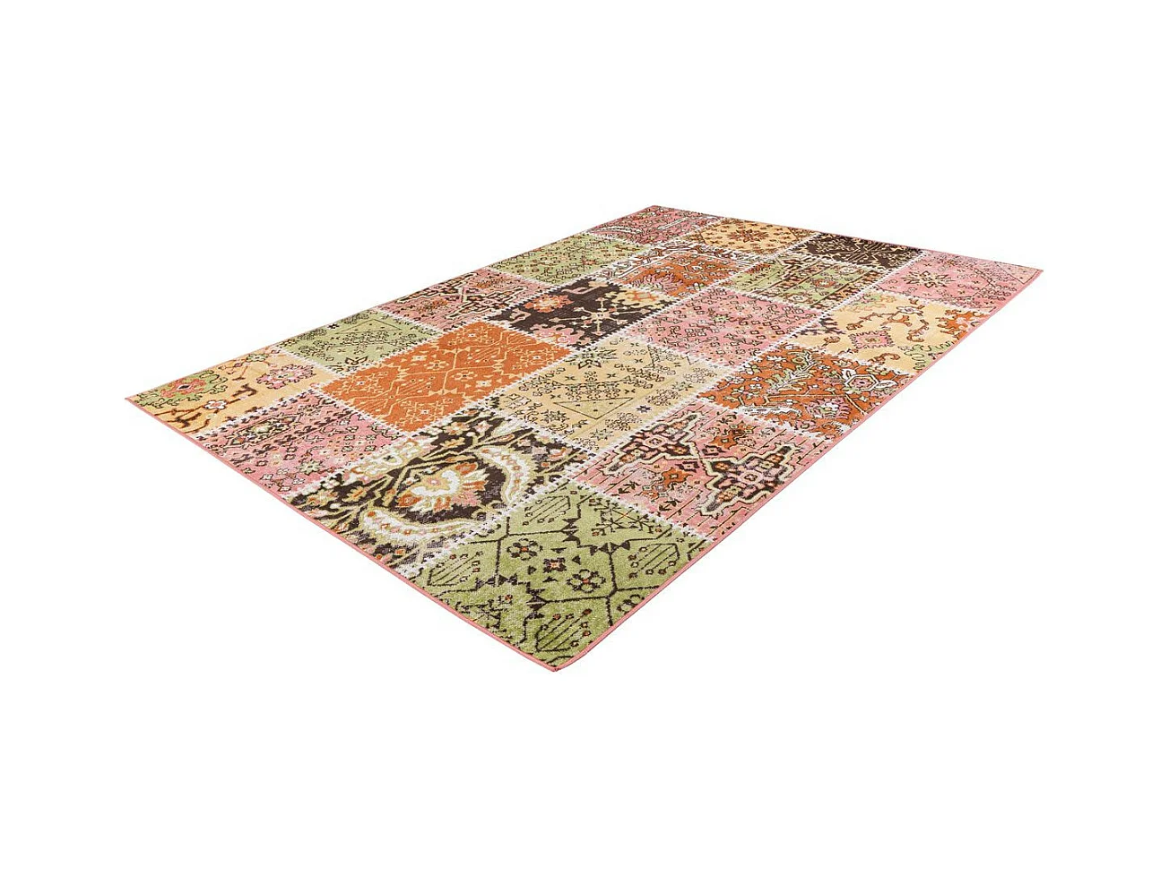 Tapis Patchwork à Poils Courts "Ariya" Multicolore 80 x 150 cm