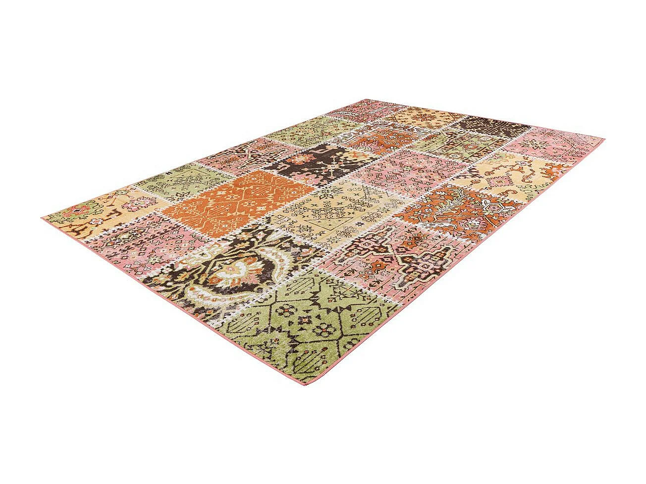 Tapis Patchwork à Poils Courts "Ariya" Multicolore 80 x 150 cm