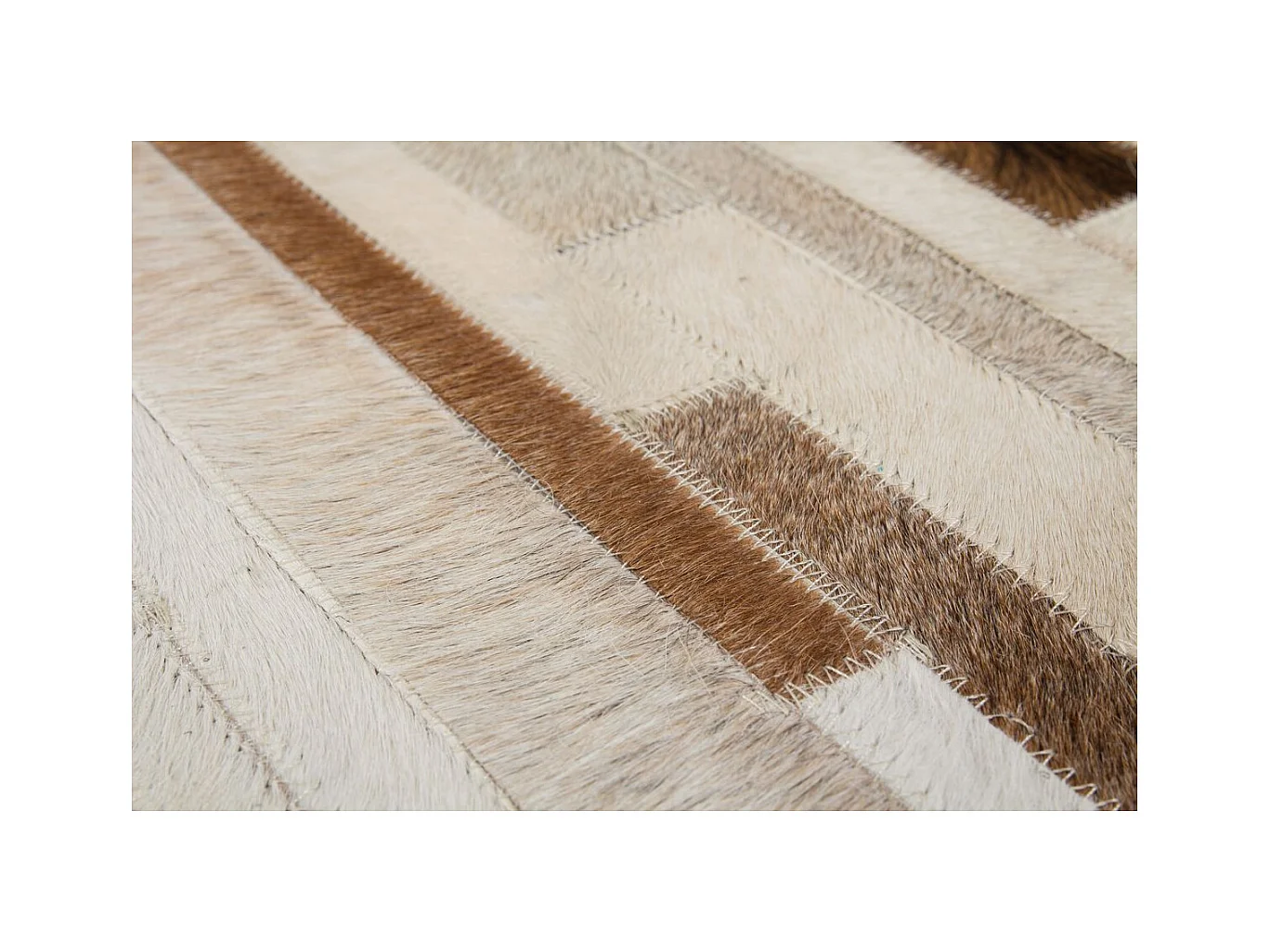Tapis Tissé en Cuir Fait Main "Lavish" Crème 160 x 230 cm