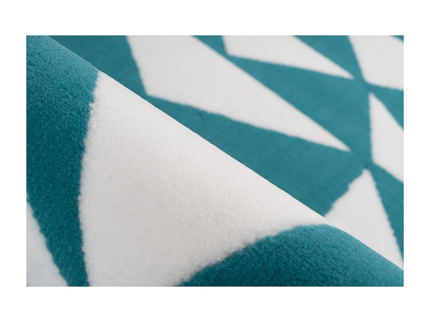 Tapis Ethnique à Poils Courts "Esperanto VI" Turquoise 120 x 170 cm