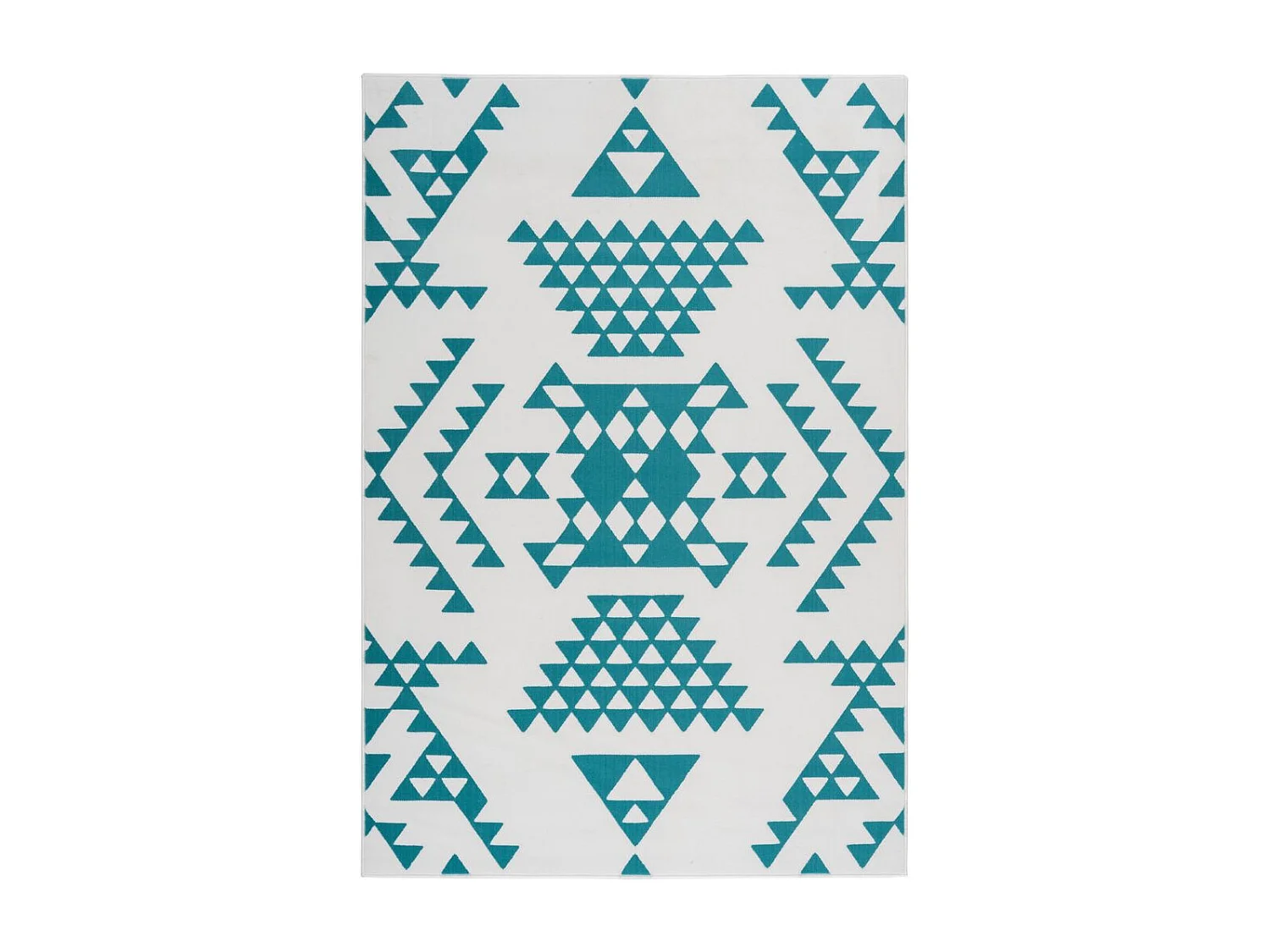 Tapis Ethnique à Poils Courts "Esperanto VI" Turquoise 120 x 170 cm