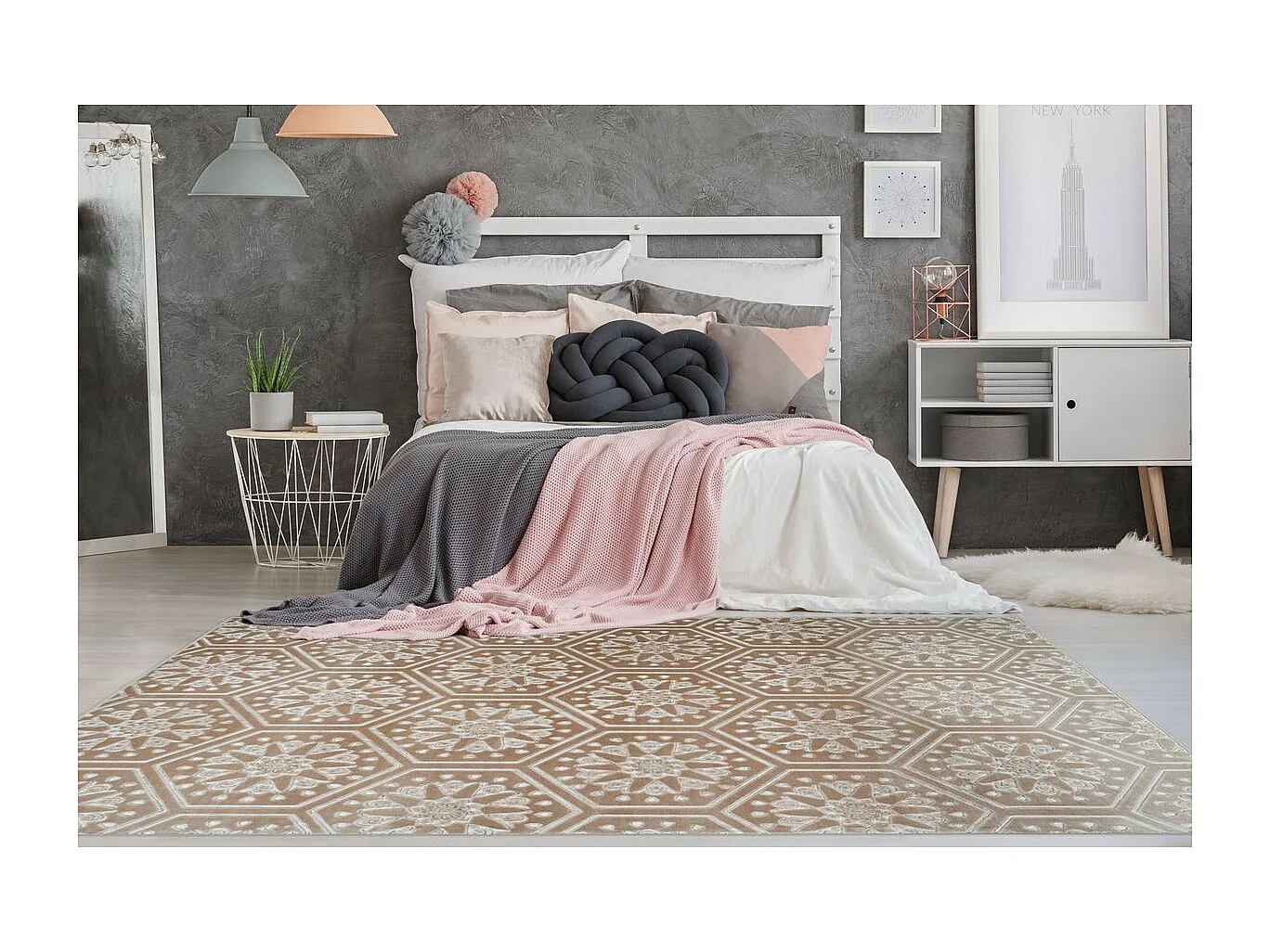 Tapis Moderne Fait Main "Monroe II" Taupe 120 x 170 cm